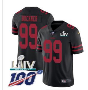 Nike 49ers #99 DeForest Buckner Black Super Bowl LIV 2020 Alternate Men's Stitched NFL 100th Season Vapor Limited Jersey