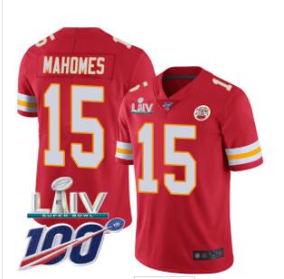 Nike Chiefs #15 Patrick Mahomes Red Super Bowl LIV 2020 Team Color Men's Stitched NFL 100th Season Vapor Untouchable Limited Jersey