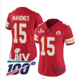 Nike Chiefs #15 Patrick Mahomes Red Super Bowl LIV 2020 Team Color Women's Stitched NFL 100th Season Vapor Untouchable Limited Jersey