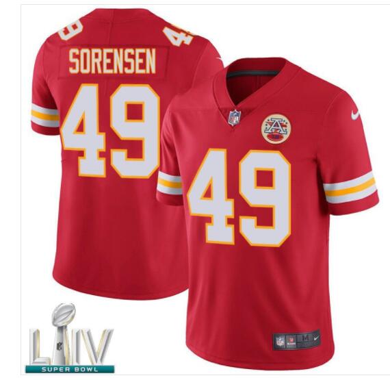 Men's Chiefs 2020 Super Bowl LIV #49 Daniel Sorensen Red Limited Jersey