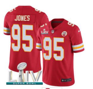 Nike Chiefs #95 Chris Jones Red Super Bowl LIV 2020 Team Color Men Stitched NFL Vapor Untouchable Limited Jersey