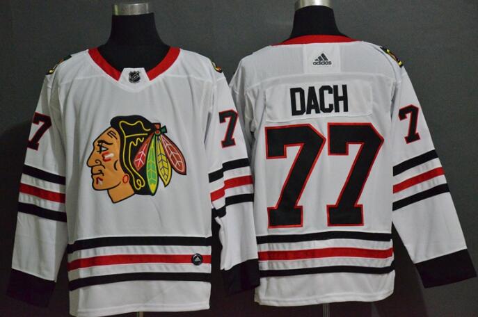 #77 Kirby Dach Chicago Blackhawks white stitched jersey