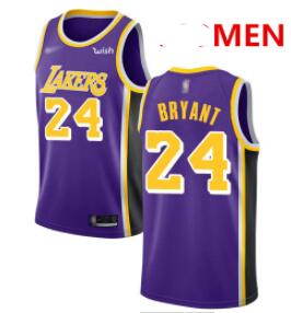 men's Los Angeles Lakers #24 Kobe Bryant Purple Basketball Swingman Statement Edition Jersey