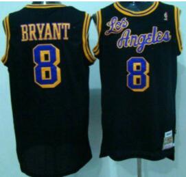 Los Angeles Lakers #8 Kobe Bryant 1996-97 Black Hardwood Classics Soul Swingman Throwback Jersey