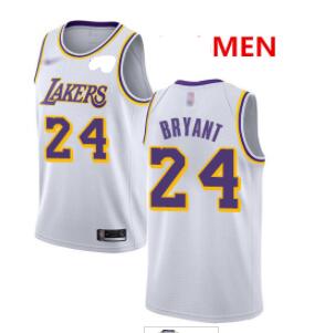 men's Los Angeles Lakers #24 Kobe Bryant White Basketball Swingman Association Edition Jersey