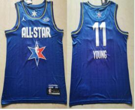 Men's Atlanta Hawks #11 Trae Young Blue Jordan Brand 2020 All-Star Game Swingman Stitched NBA Jersey