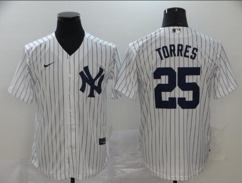 Men's New York Yankees #25 Gleyber Torres White  Stitched MLB  Nike Jersey