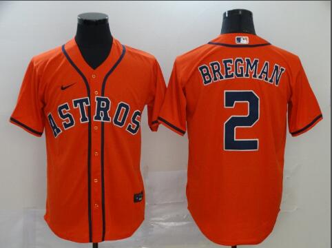 Men's Houston Astros 2 Alex Bregman Orange stitched Nike Jersey