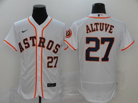 Men's Houston Astros #27 Jose Altuve White  Stitched MLB Flex Base Nike Jersey