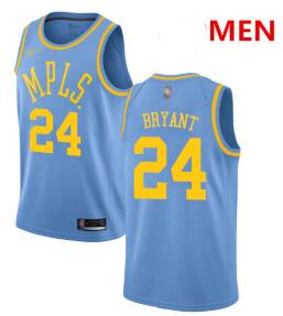 men's Los Angeles Lakers #24 Kobe Bryant Royal Blue Basketball Swingman Hardwood Classics Jersey