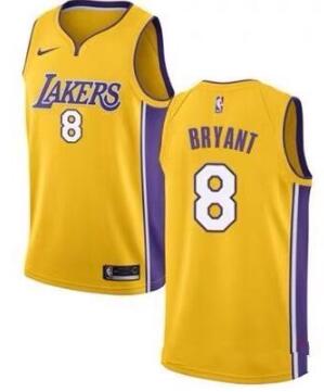 Nike Los Angeles Lakers #8 Kobe Bryant Gold men's NBA stitched Jersey