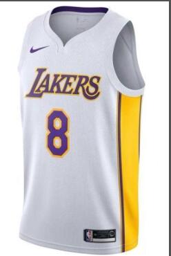 Nike Men Los Angeles Lakers #8 Kobe Bryant White NBA Stitched Jersey