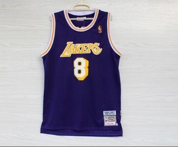 Men Kobe Bryant Los Angeles Lakers Mitchell & Ness 1996-97 Hardwood Classics Stitched Jersey - Purple