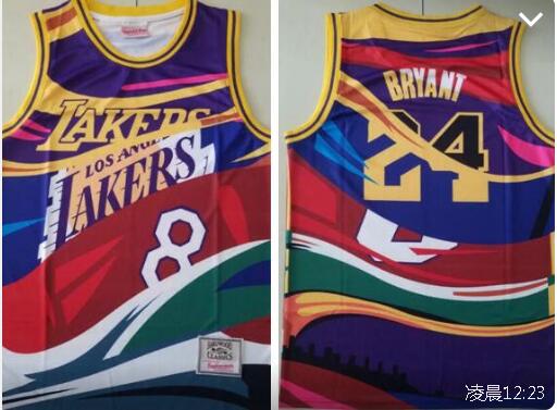 Men's Los Angeles Lakers #24 Kobe Bryant Multi Color Swingman Printed NBA Jersey