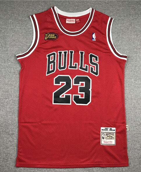 Michael Jordan Chicago Bulls Mitchell & Ness 1997-98 Men Stitched Jerseys with NBA Finals Patch