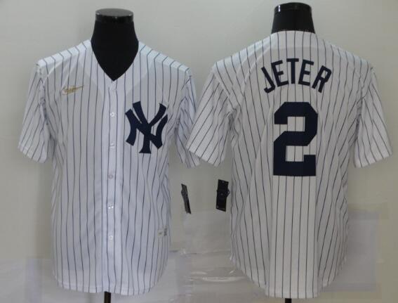 Men's Derek Jeter New York Yankees Nike Stitched Jersey with New Nike Logo