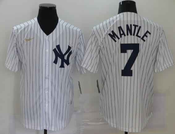 Mickey Mantle 7# New York Yankees Nike Men's Home Cooperstown Collection Player Jersey - White