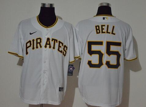 Nike Men's Pittsburgh Pirates #55 Josh Bell White Cool Base Stitched Baseball Jersey