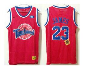 Men's The Movie Space Jam #23 LeBron James Red Soul Swingman Basketball Jersey