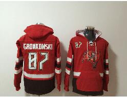 Men's Tampa Bay Buccaneers #87 Rob Gronkowski NEW Red Pocket Stitched NFL Pullover Hoodie