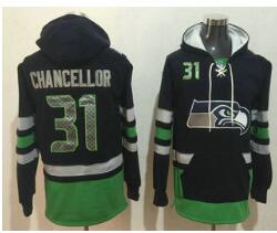 Men's Seattle Seahawks #31 Kam Chancellor NEW Navy Blue Pocket Stitched NFL Pullover Hoodie