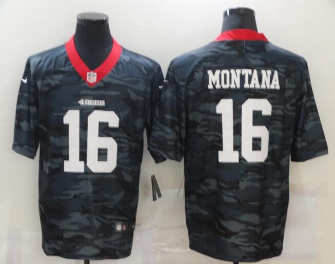 Men's Stitched 49ers Joe Montana  Camo Jersey