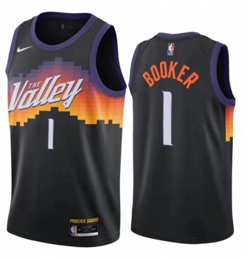 Men's Suns Devin Booker Black City Edition The Valley Jersey  Stitched Jersey