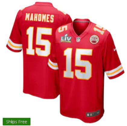 Men's Kansas City Chiefs Patrick Mahomes Nike Red Super Bowl LV Bound Stitched Jersey