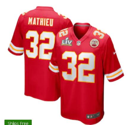 Men's Kansas City Chiefs Tyrann Mathieu Nike Red Super Bowl LV Bound Stitched Jersey