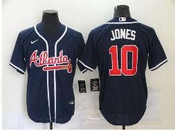 Men's Atlanta Braves #10 Chipper Jones Navy Blue Stitched MLB Cool Base Nike Jersey