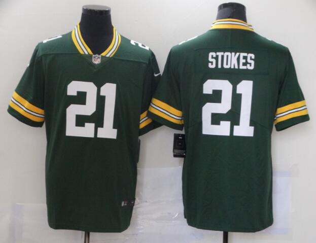 Men's Green Bay Packers Eric Stokes Nike Green 2021 NFL  Jersey