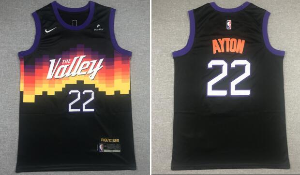 Men Phoenix Suns #22 DeAndre Ayton Black City Edition 2021 Jersey