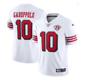 Nike 49ers 10 Jimmy Garoppolo White 75th Anniversary Color Rush Vapor Untouchable Limited Jersey