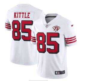 Nike 49ers 85 George Kittle White 75th Anniversary Color Rush Vapor Untouchable Limited Jersey