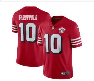 Nike 49ers 10 Jimmy Garoppolo Red 75th Anniversary Color Rush Vapor Untouchable Limited Jersey