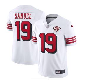 Nike 49ers 19 Deebo Samuel White 75th Anniversary Color Rush Vapor Untouchable Limited Jersey