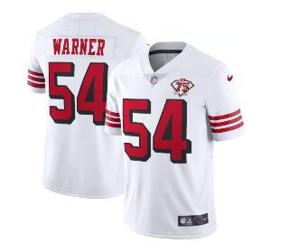 Nike 49ers 54 Fred Warner White 75th Anniversary Color Rush Vapor Untouchable Limited Jersey