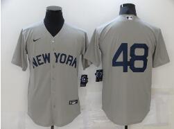 Men's New York Yankees #48 Anthony Rizzo 2021 Grey Field of Dreams Cool Base Stitched Baseball Jersey