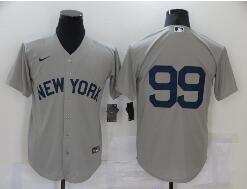 Men's New York Yankees #99 Aaron Judge 2021 Grey Field of Dreams Cool Base Stitched Baseball Jersey