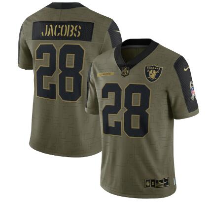 Men's Las Vegas Raiders Josh Jacobs Nike Olive 2021 Salute To Service Limited Player Jersey