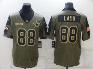 Men's Dallas Cowboys #88 CeeDee Lamb Nike Olive 2021 Salute To Service Limited Player Jersey