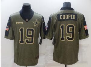 Men's Dallas Cowboys #19 Amari Cooper Nike Olive 2021 Salute To Service Limited Player Jersey