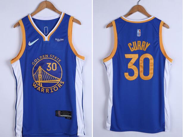 Men's Golden State Warriors Stephen Curry Nike Royal 2021/22 Diamond Stitched Jersey