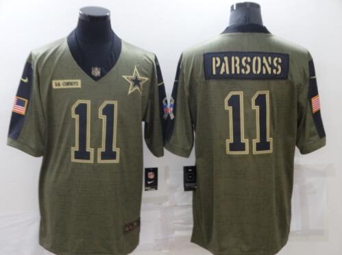 Men's Dallas Cowboys Micah Parsons Olive Salute To ServiceJersey