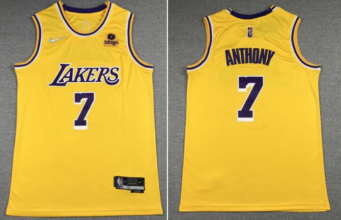 Men Los Angeles Lakers #7 Carmelo Anthony 75th Stitched NBA Jersey