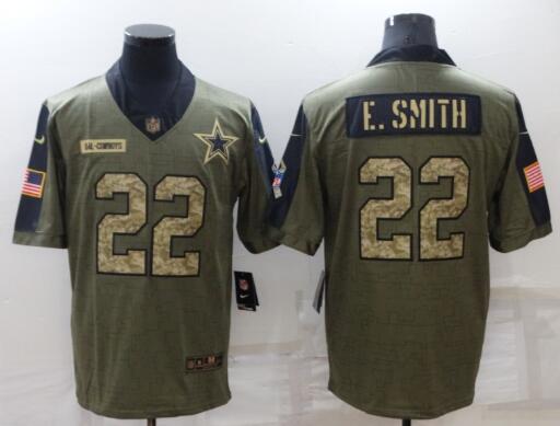 Men Dallas Cowboys #22 E.Smith Camo jersey