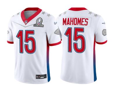 Men's Kansas City Chiefs #15 Patrick Mahomes White 2022 Pro Bowl Vapor Untouchable Stitched Limited Jersey