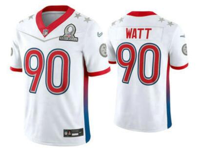 Men's Pittsburgh Steelers #90 TJ Watt White 2022 Pro Bowl Vapor Untouchable Stitched Limited Jersey