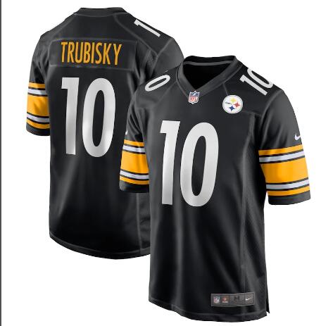 Men's PITTSBURGH STEELERS MITCHELL TRUBISKY #10 Stitched JERSEY - BLACK