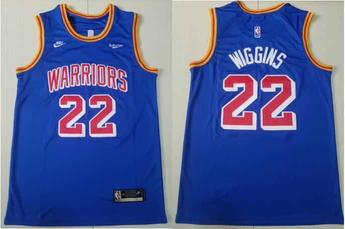 Men's Warriors Andrew Wiggins #22 Nike 75th Anniversary Blue Jersey